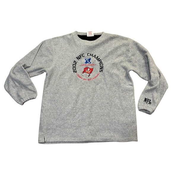 Tampa Bay Buccaneers NFL VTG 2002 Champions Fleece Mens L Gray Sweatshirt - Picture 1 of 6